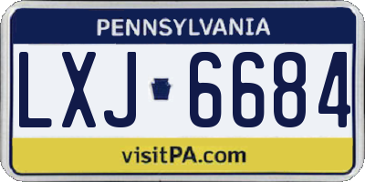 PA license plate LXJ6684