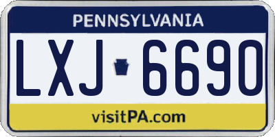 PA license plate LXJ6690