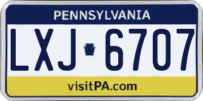 PA license plate LXJ6707