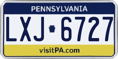 PA license plate LXJ6727