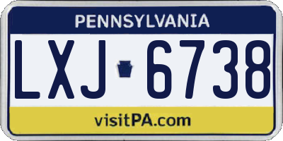 PA license plate LXJ6738