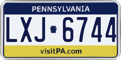 PA license plate LXJ6744