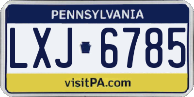 PA license plate LXJ6785