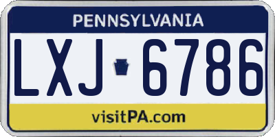 PA license plate LXJ6786