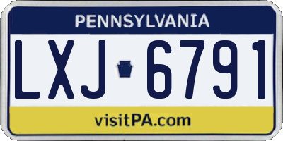 PA license plate LXJ6791