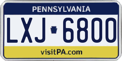 PA license plate LXJ6800