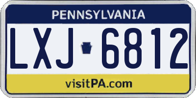 PA license plate LXJ6812