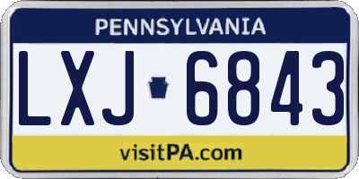 PA license plate LXJ6843