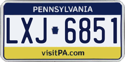 PA license plate LXJ6851