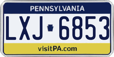 PA license plate LXJ6853