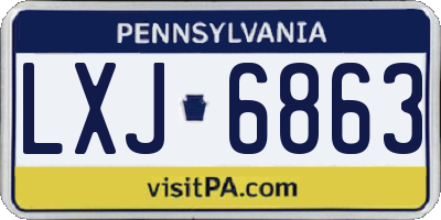 PA license plate LXJ6863
