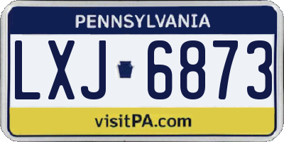 PA license plate LXJ6873