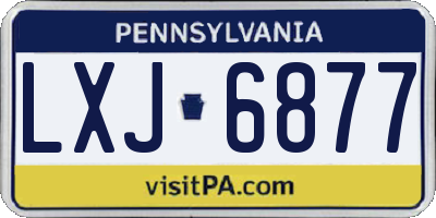 PA license plate LXJ6877