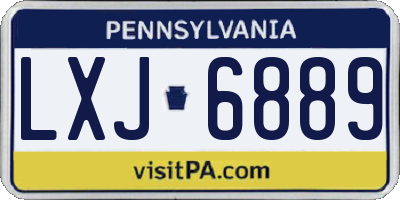 PA license plate LXJ6889