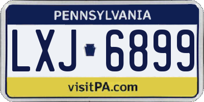 PA license plate LXJ6899