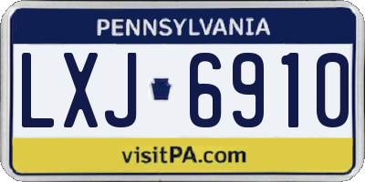 PA license plate LXJ6910