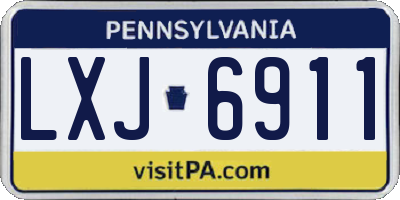 PA license plate LXJ6911