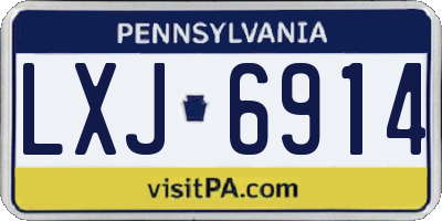 PA license plate LXJ6914