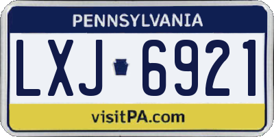 PA license plate LXJ6921