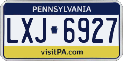 PA license plate LXJ6927