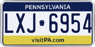 PA license plate LXJ6954