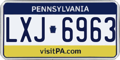PA license plate LXJ6963