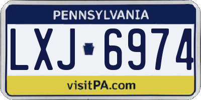 PA license plate LXJ6974