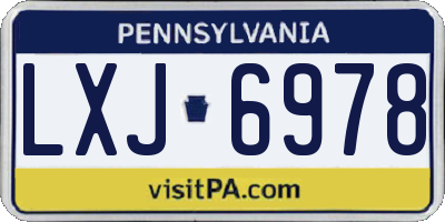 PA license plate LXJ6978