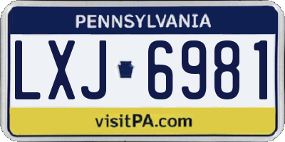PA license plate LXJ6981