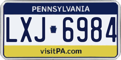 PA license plate LXJ6984
