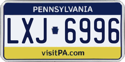 PA license plate LXJ6996