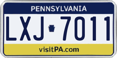 PA license plate LXJ7011