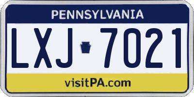 PA license plate LXJ7021