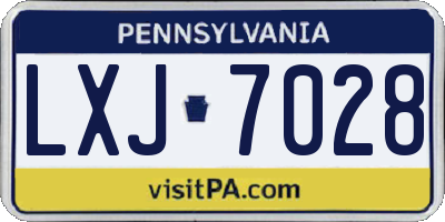 PA license plate LXJ7028