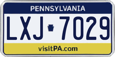 PA license plate LXJ7029