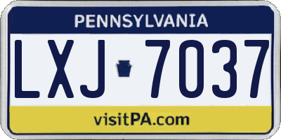 PA license plate LXJ7037