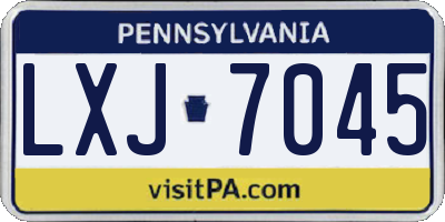 PA license plate LXJ7045