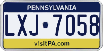 PA license plate LXJ7058