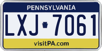 PA license plate LXJ7061