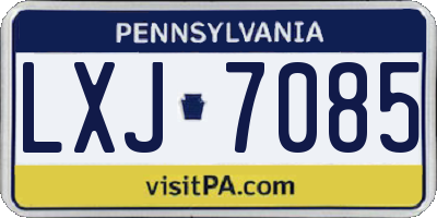 PA license plate LXJ7085
