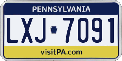 PA license plate LXJ7091