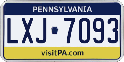 PA license plate LXJ7093