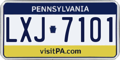 PA license plate LXJ7101