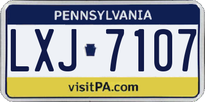 PA license plate LXJ7107