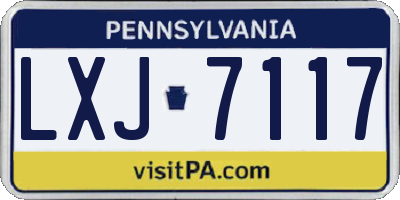PA license plate LXJ7117