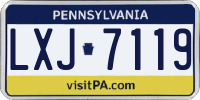 PA license plate LXJ7119