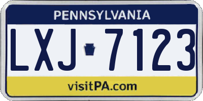 PA license plate LXJ7123