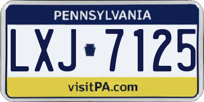 PA license plate LXJ7125