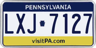 PA license plate LXJ7127