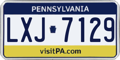 PA license plate LXJ7129